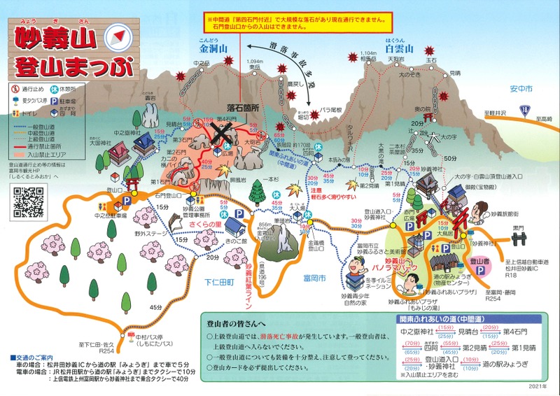 下仁田町登山マップ